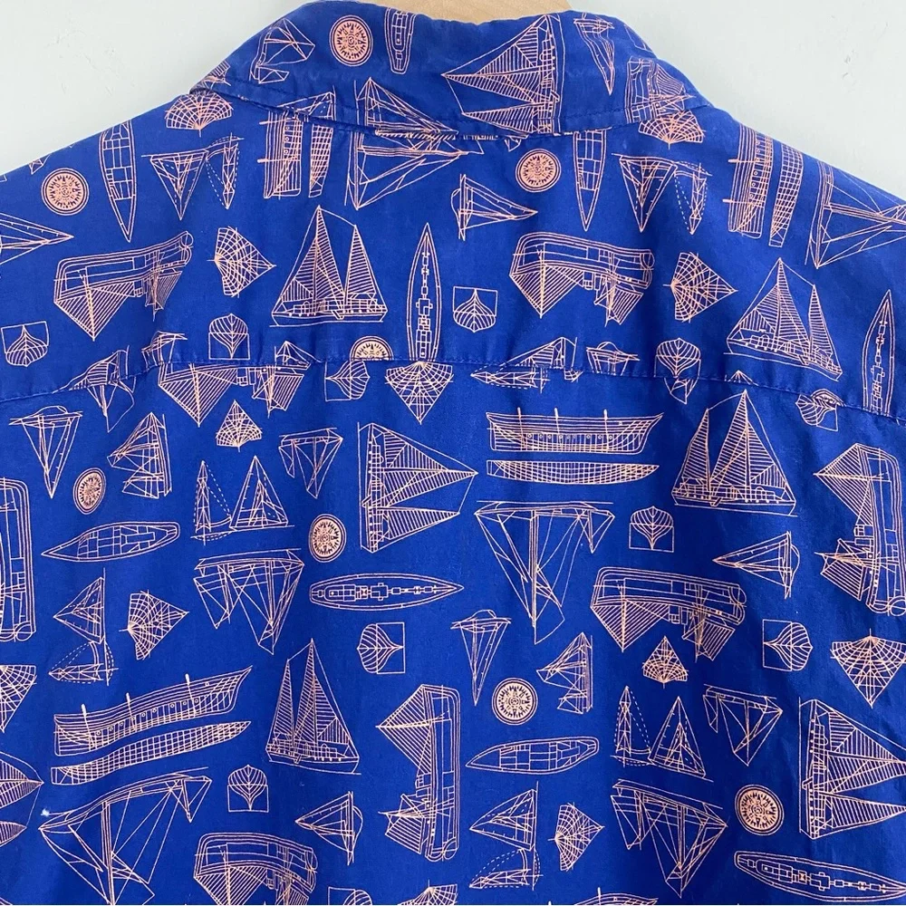 J. Crew Blue Button-Down Boat Shirt
